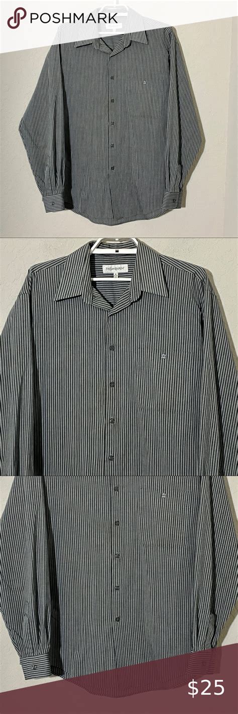 Yves Saint Laurent Striped Long Sleeve Button